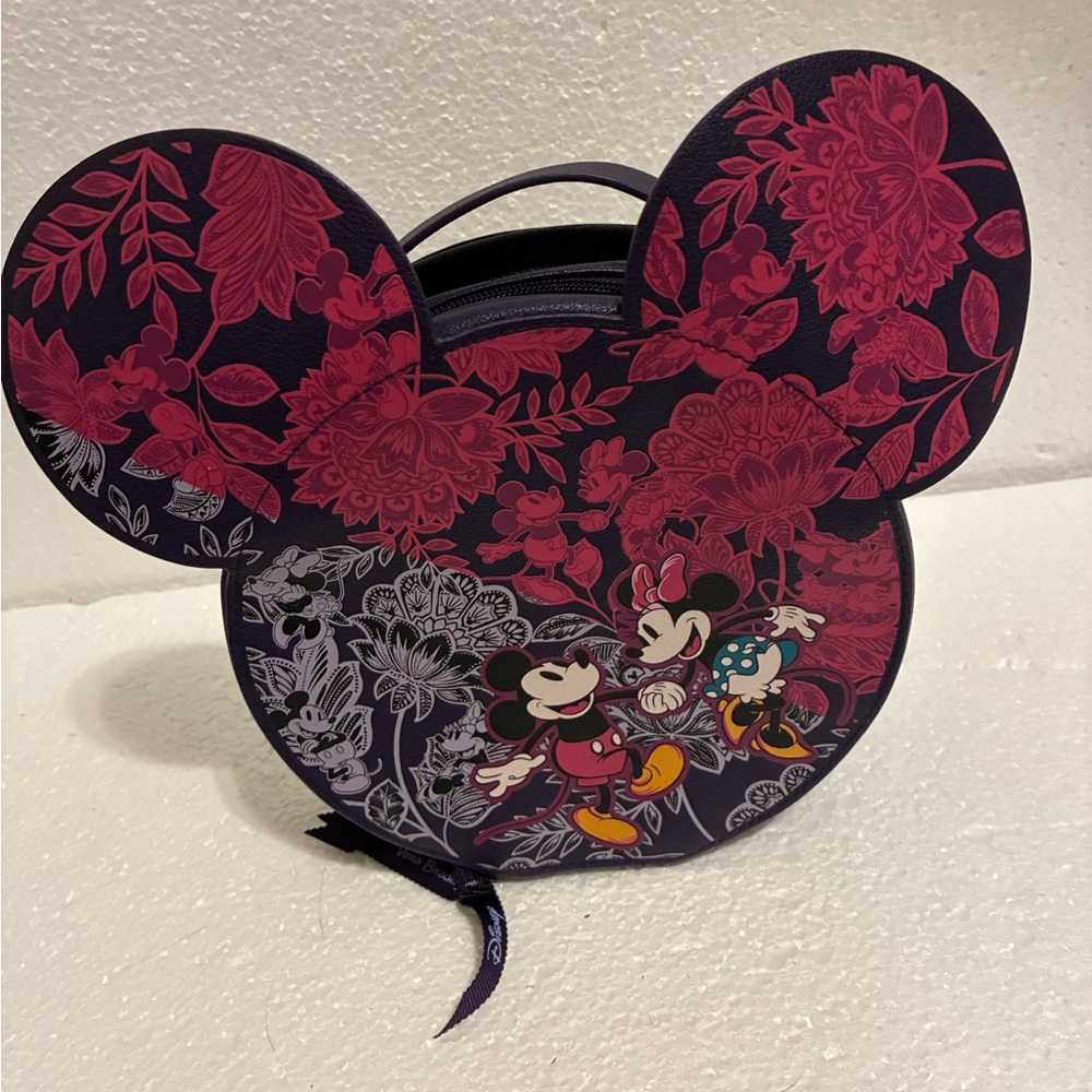 Vera Bradley Disney Collab Mickey & Minnie Round Ears Cosmetic Bag Purse NWT